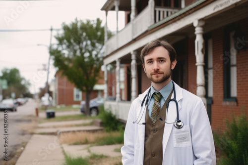 Captivating Portrait of a Dedicated Small-Town Doctor, generative ai