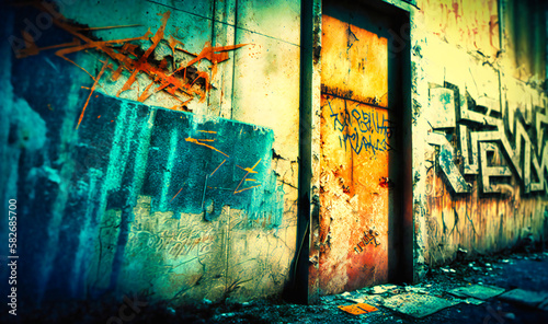 Grunge backgrounds with gritty and grungy elements such as concrete, metal, and graffiti, creating an urban and streetwise feel for designs related to fashion