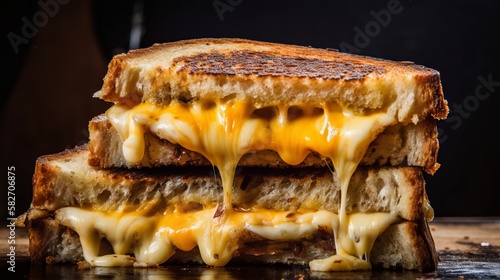 close up of a grilled cheese sandwich