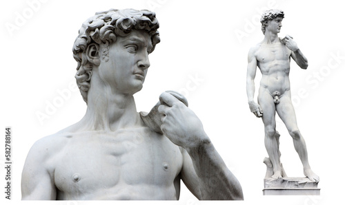 David by Michelangelo in Florence (Italy) / Transparent background