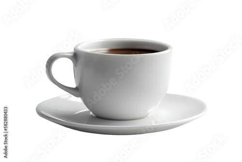 coffee cup isolated on a white background, coffee cup/mug with hot black coffee, isolated design element, Generative AI