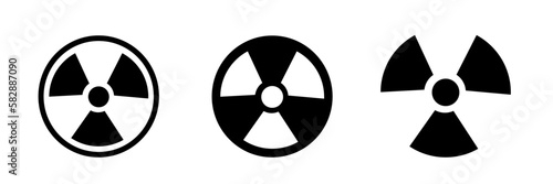 radioactive vector icons set