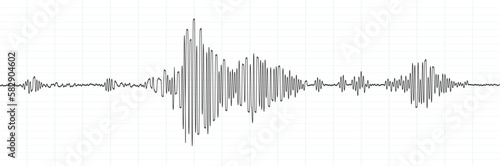 Earthquake seismograph wave. Tectonic activity, ground vibration or earthquake amplitude measuring diagram, tsunami nature disaster detecting vector graph with seismometer wave line