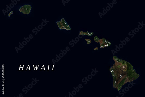 Hawaii in the Pacific Ocean seen from space - contains modified Copernicus Sentinel Data (2022)