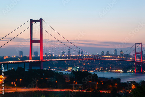 15 July Martyrs Bridge in the Sunset Photo, Beylerbeyi Uskudar, Istanbul Turkiye