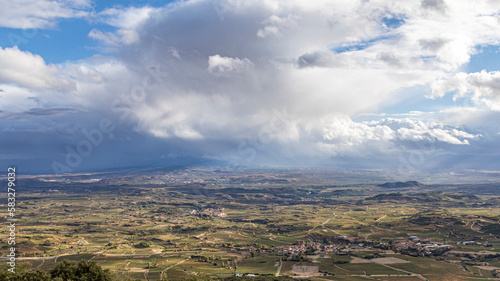 Storm over Rioja alavesa from Balcon de la Rioja