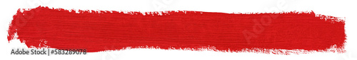 Red line of paint isolated on transparent background