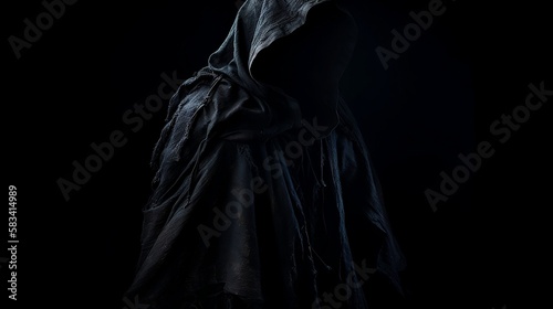 black cloak in the dark (Ai generative art)