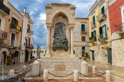 BARLETTA, ITALY, JULY 8, 2022 - View of the monument of the Challenge of Barletta, in the city of Barletta, Apulia, Italy