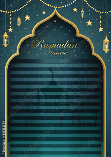 Ramadan calendar design 2023 vector free download 