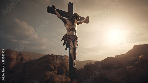 jesus on the cross, jesus crucified, generative ai