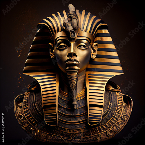 Golden Egyptian pharaoh ancient art
