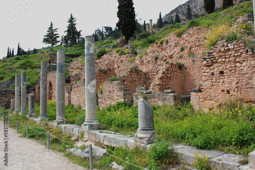 The Stoa of the Athenians at Delphi, Greece