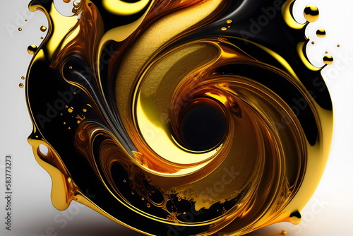 金色の流体の抽象的な背景テクスチャ generative ai