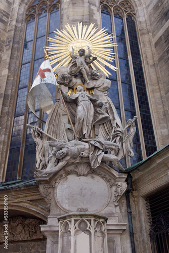 Vienna (Austria). Pulpit of St. John by Capistrano outside St. Stephen's Cathedral in Vienna