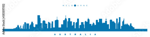 Melbourne city skyline vector illustration, Australia