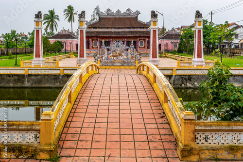 Northern Vietnam, in the city of Hoi AN a bridge that leads to the famousC Confucius temple.. 