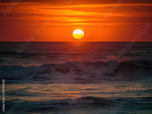 a beautiful and stunning sunset over the ocean