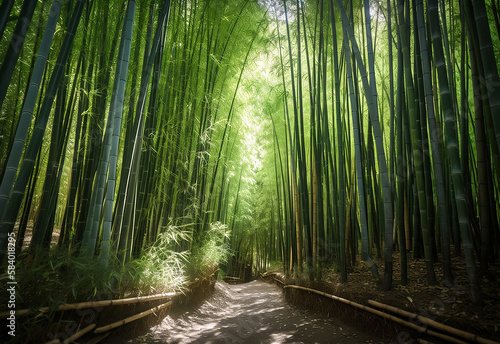Bamboo forest Path, Created With generative AI