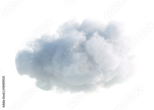 3d render of realistic white cloud isolated on transparent background