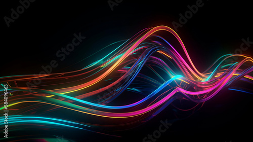 abstract neon wave