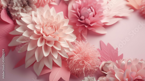 Pink Pastel Floral Background, Mothers Day Flower Graphic Background with Light Colors, Pretty in Pink - Generative AI
