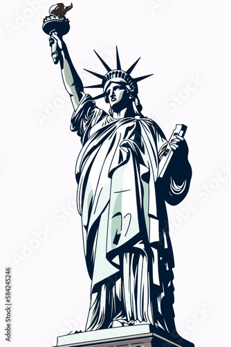 statue of liberty city vector