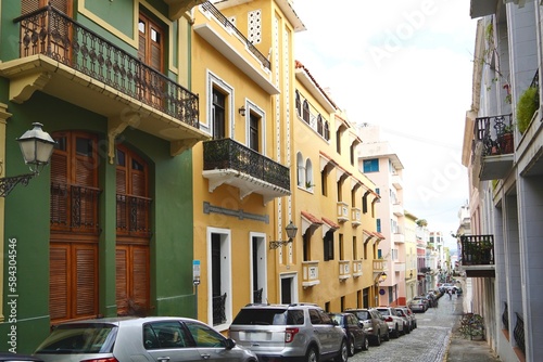 Colourful street in Old San Juan Puerto Rico 