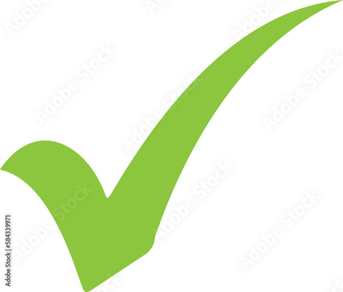 CHECK MARK ICON COLOR GREEN ISOLATED, PNG