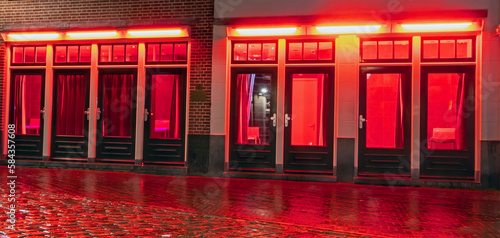 Red LIght District in Amsterdam the Netherlands by night