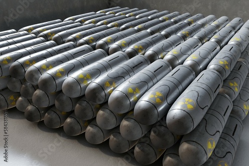 Uranium munitions. Nuclear tank projectile. Missile concept