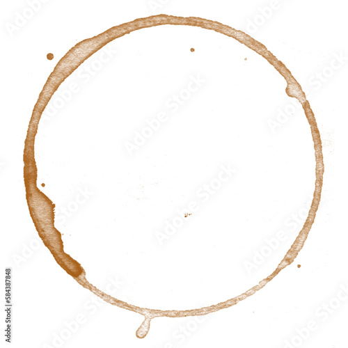 Coffee stains isolated on a transparent background. Royalty high-quality free stock PNG image of Coffee and Tea Stains Left by Cup Bottoms. Round coffee stain isolated, cafe stain fleck drink beverage