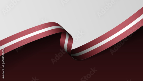 Latvia ribbon flag background.