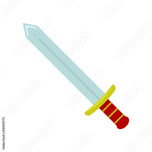 Sword icon. Color silhouette. Front side view. Vector simple flat graphic illustration. Isolated object on a white background. Isolate.