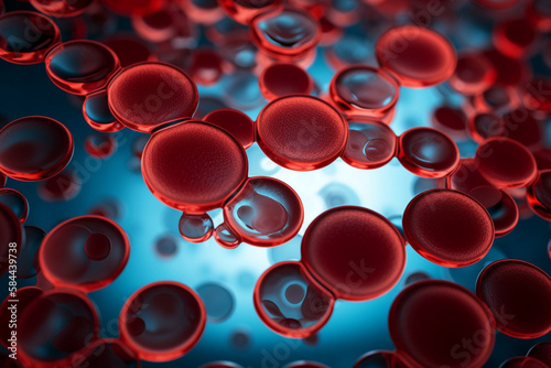 Red blood cells in a hypoxia chamber, AI Generative