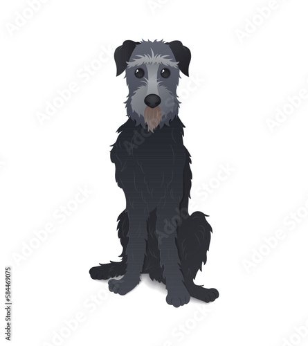 isolated vector art with cartoon irish wolfhound.