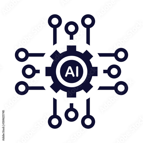 AI, artificial intelligent, circuit, artificial intelligent technology icon