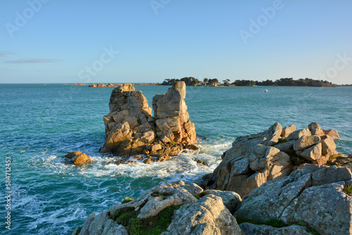 Paysage de mer à Port-Blanc Penvénan en Bretagne - France