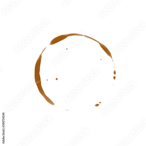 Coffee stains isolated on a white background. Royalty high-quality free stock photo image of Coffee and Tea Stains Left cup rings. Round coffee stain isolated, cafe stain fleck drink beverage