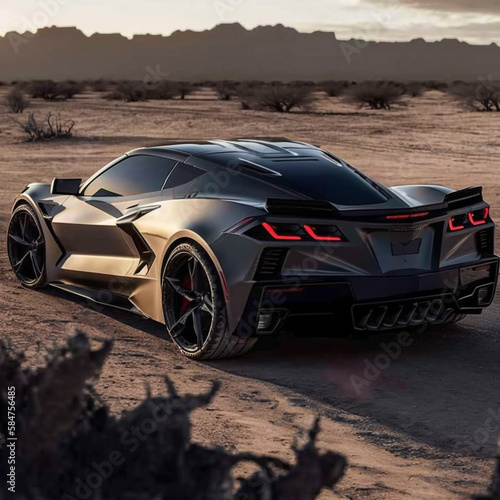 car in the desert 2025 corvette that is based the corvette hd wallpaper