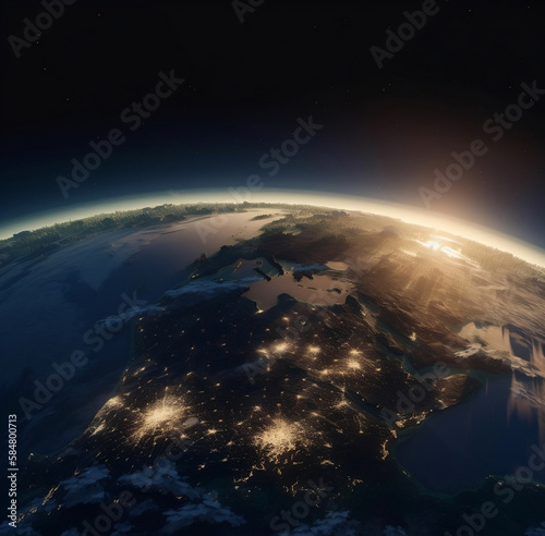Planète Terre vue d'espace