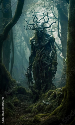 A Leshy, also spelled Leszy or Leshi, is a supernatural creature from Slavic mythology, specifically from the forests of Eastern Europe. The Leshy is often depicted as a forest spirit.