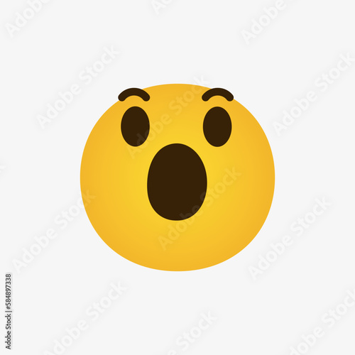 surprised emoji face. shocked wow emoticon with open mouth , cute smiley emoticons fellings wonder and amazing