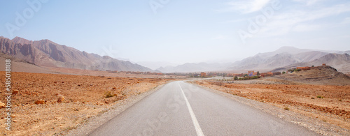 Perspective road and desert landscape- Morocco, Africa