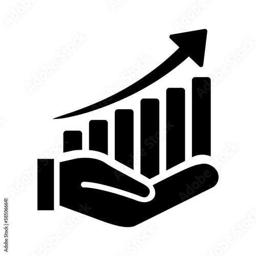 Grow icon. Financial growth graph. Stock market profit or investment chart vector sign. sales increase report. 