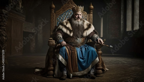 王座に座る威厳のある王