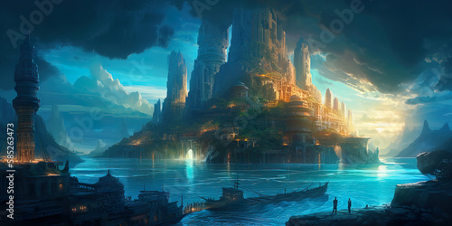 Atlantis Revived: A Digital Art Interpretation of a Legendary City Generative AI