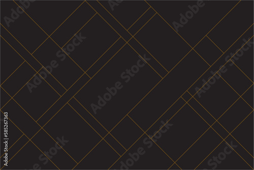 Mondrian style of diagonal square pattern vector. Design geometric tile gold on black background. Modern style of hipster isolated. Monochrome concept. Design print for illustration. Set 2