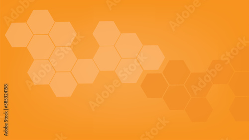 hexagon bee orange wallpaper and background vector 