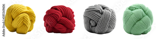 Generative AI image of set of colorful yarn